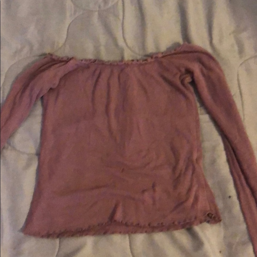 Ruffled plum colored long sleeve
